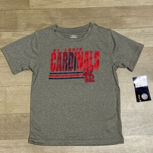 MLB St. Louis Cardinals Boys' Gray Poly T-Shirt Size XS (4/5)